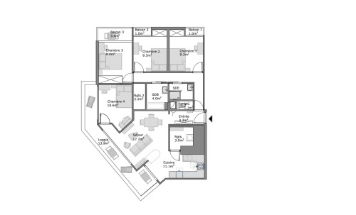 Rosny Myosotis - Private Room (1) - Floorplans