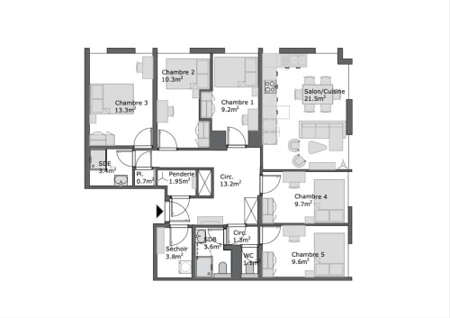 Fontenay Wallon 2 - Private Room (4) - Floorplans