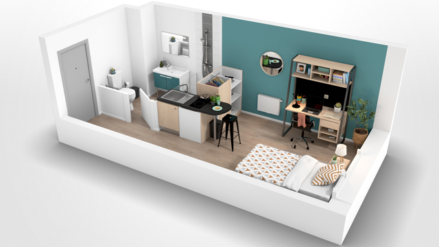 Studio Apartment ( Kocoon) - KLEY Paris-Gennevilliers - Gallery - 3