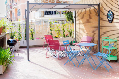 SAPIENZA - close to METRO C: large room with double bed and PRIVATE terrace [#P1]