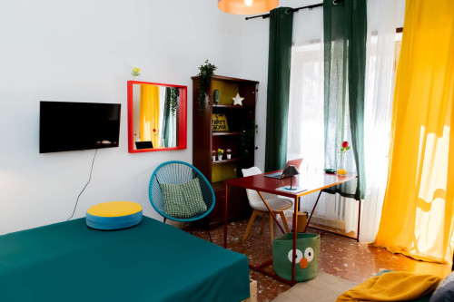 METRO C "GARDENIE": room with double bed and large PRIVATE terrace [#P3]