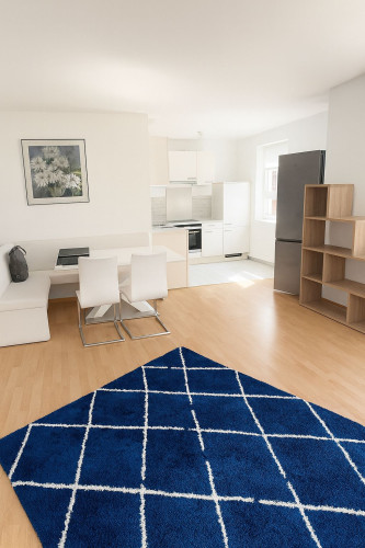 Stylish 1-bedroom apartment with open kitchen, terrace & parking near the Baltic Sea in Börgerende