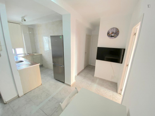 Deluxe sunny room near center with integrated terrace, AC, double bed, WIFI, TV