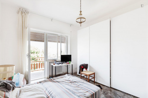 Spacious bright bedroom near Garbatella metro station