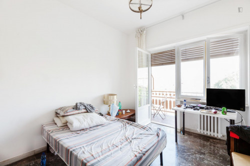 Spacious bright bedroom near Garbatella metro station