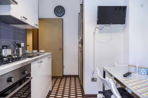 Cool double bedroom in a 5-bedroom apartment near De Angeli metro station