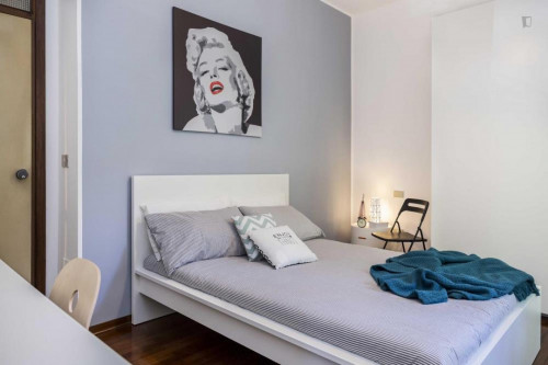 Cool double bedroom in a 5-bedroom apartment near De Angeli metro station