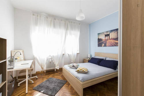 Homely double bedroom in a 3-bedroom apartment near Gambara metro station