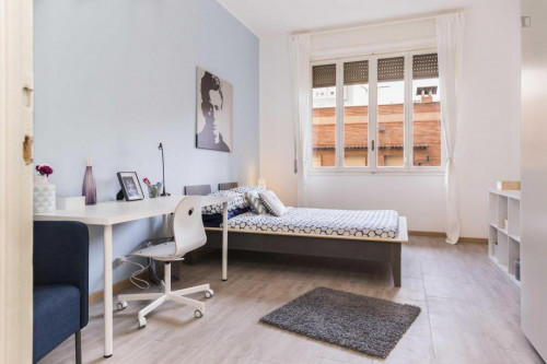 Comfy double bedroom in a 3-bedroom apartment near Sondrio metro station