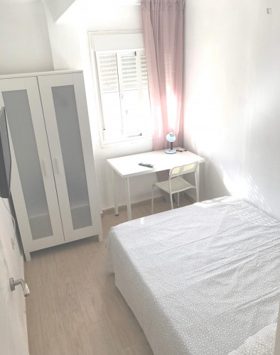 Sunny room near center with double bed, WIFI and TV for students