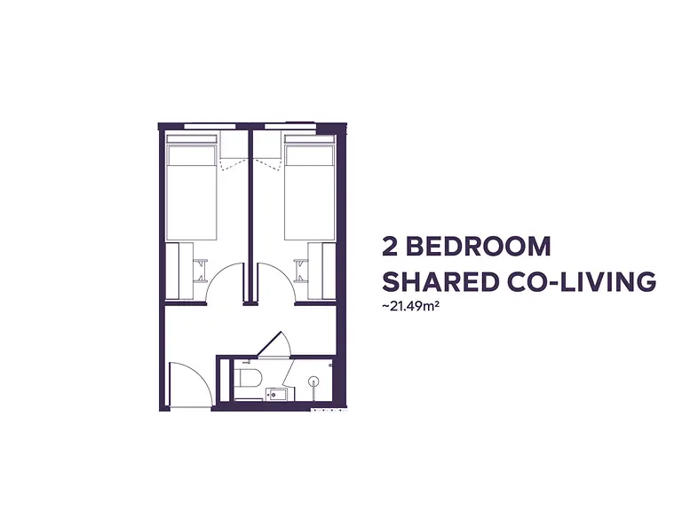 2 Bedroom Shared Co-Living - Yugo Perth University Campus - Gallery - 7