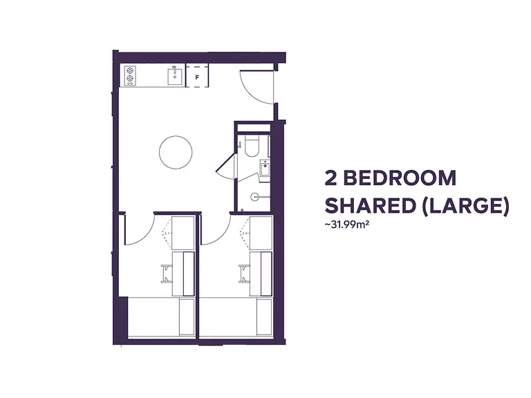 2 Bedroom Shared Apartment (Large) - Yugo Perth University Campus - Gallery - 7