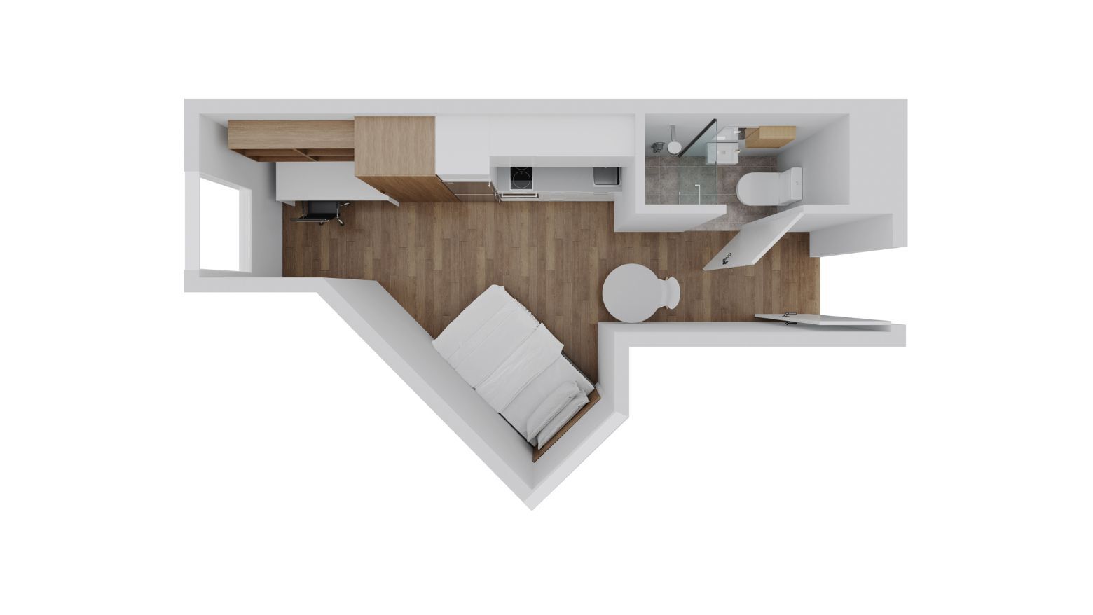 Corner Studio King Single - UniLodge Brisbane City - Gallery - 7