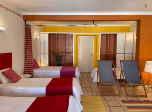 Irresistible Twin Bedroom with a private bathroom in a Farm