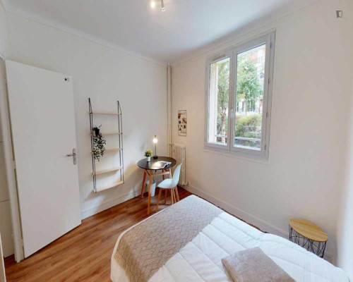 Double bedrroom in a student flat, in Porte d'Asnières