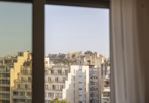 Welcoming 1-bedroom flat near the Metaxourgeio subway station