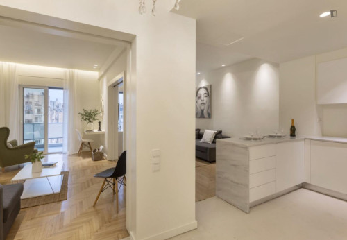 Welcoming 1-bedroom flat near the Metaxourgeio subway station