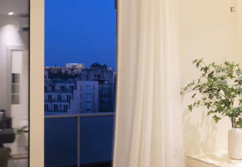 Welcoming 1-bedroom flat near the Metaxourgeio subway station