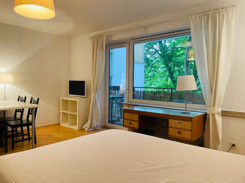 Am schönen Zoopark: ruhiges Apartment, 1 großes Zimmer mit Kochnische, Badezimmer und Diele