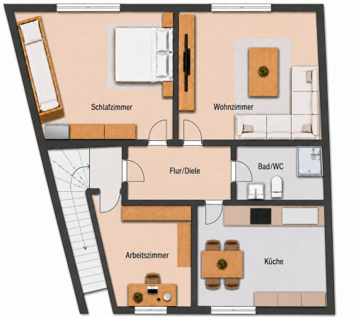 Fully furnished 3-room apartment in Mainz-Bretzenheim – All Inclusive - Gallery - 12