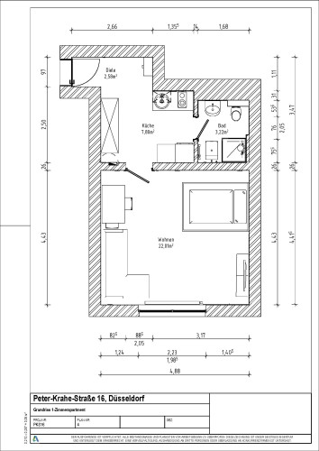 Top 1-room apartment with kitchen, Düsseldorf / parking space - Gallery - 12