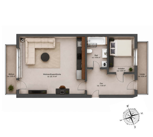 Apartment in Lessingstraße, Heidelberg for 55 m² with 1 bedroom - Gallery - 8