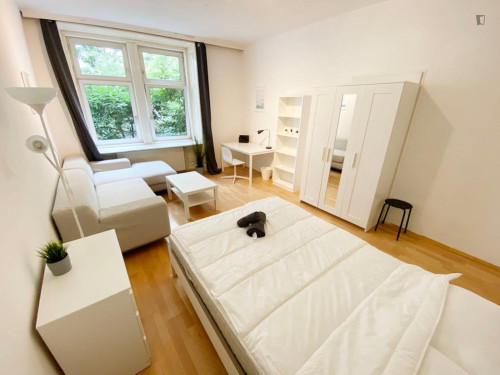 Bright double bedroom near the Neubaugasse subway station