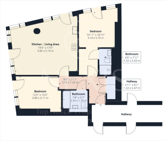 Stylish 8th Floor Two-Bed Two-Bath - 12
