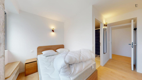 Snug single ensuite bedroom in the 15th arrondissement