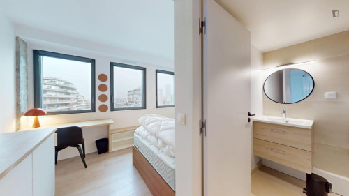 Bright single ensuite bedroom in 15th arrondissement