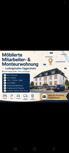 Large apartment, Ludwigshafen, 8 beds, 2 bathrooms, parking spaces, near BASF