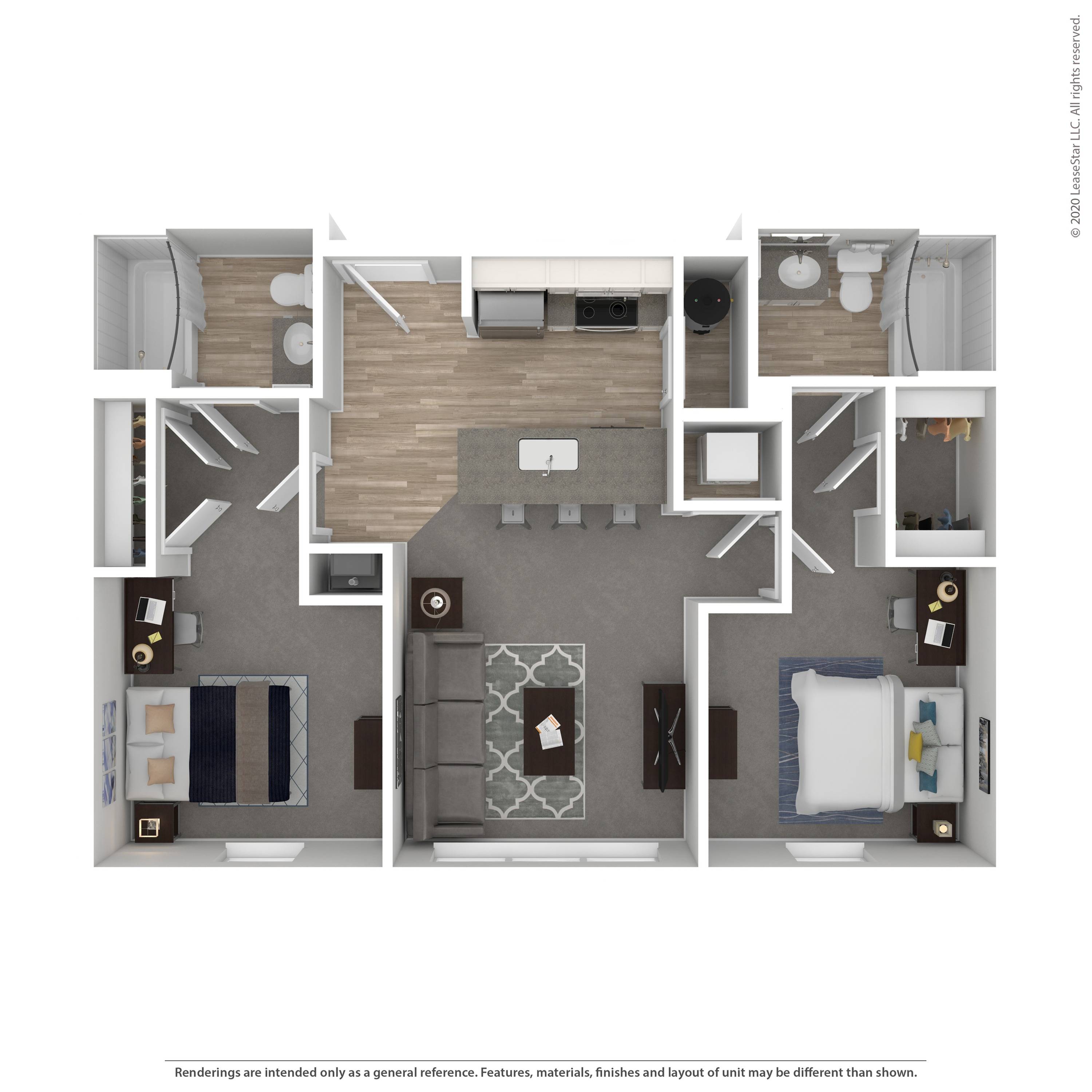  2B | Two Bedroom  -  University Edge | Student Housing  - Gallery -  1