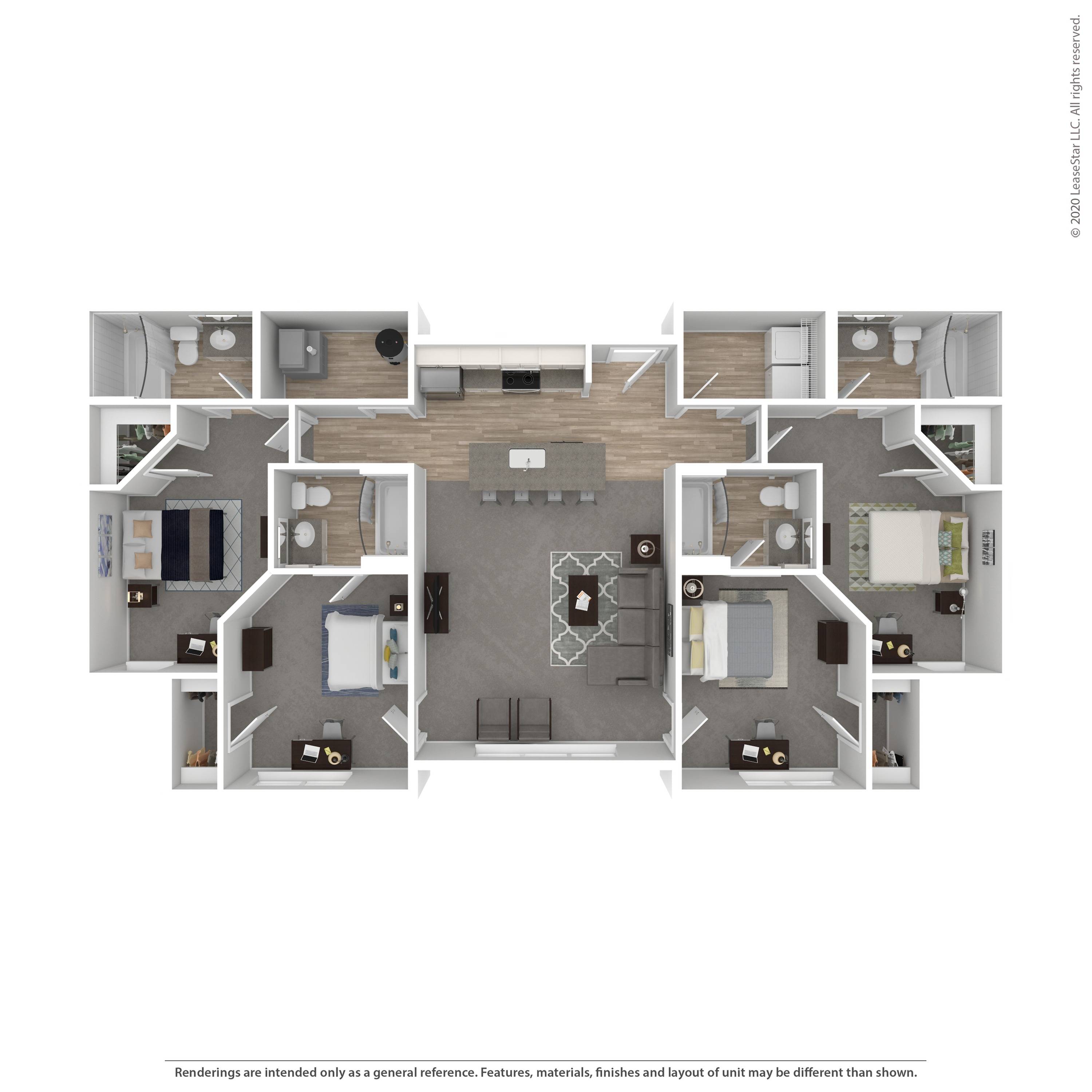  4B | Four Bedroom  -  University Edge | Student Housing  - Gallery -  2