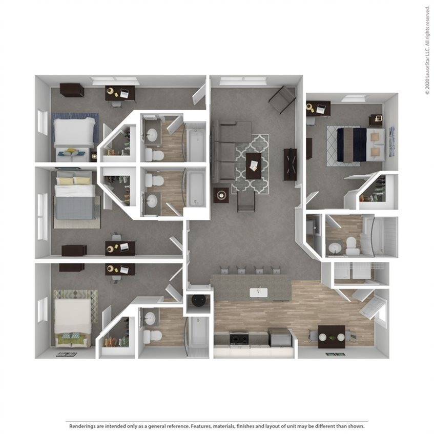  4C | Four Bedroom  -  University Edge | Student Housing  - Gallery -  2