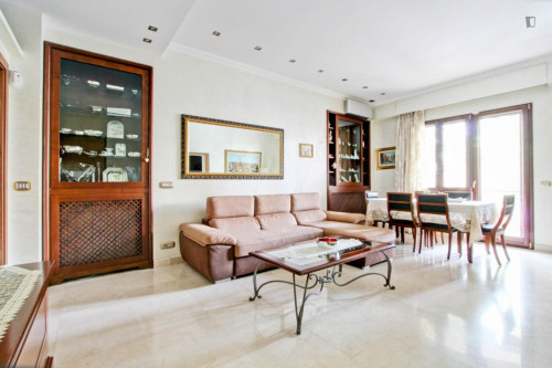 Bedroom in a 3-Bedroom Apartment in Rome