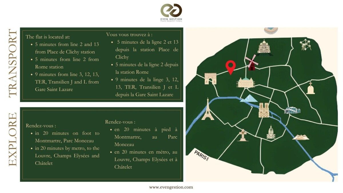  Charming 1BR Courtyard Apartment Near Place De Clichy  -  Charming 1BR Courtyard Apartment near Place de Clichy  - Gallery -  1