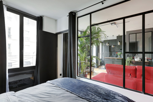 Nice apartment, Paris Loft design T2 — Steel workshop-style glass partition, 36 sq m fully renovated - Gallery - 11