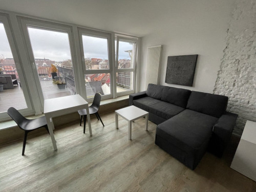 Light-flooded attic studio with a panoramic view over Bremen