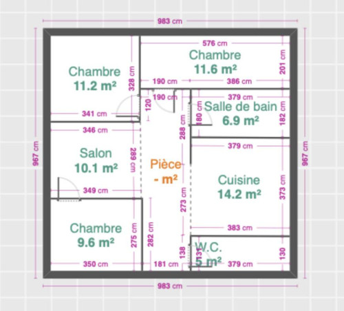 62m² Private room in a flatshare for 3 people