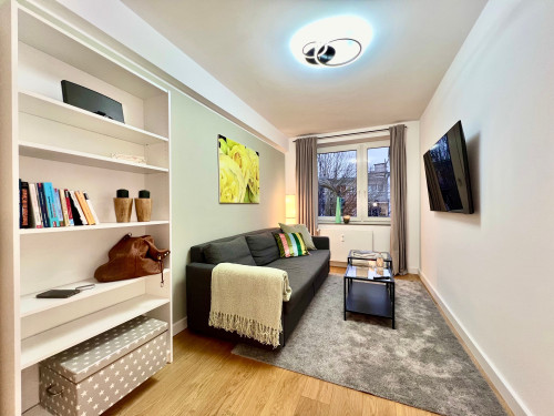 Stylish designer apartment with a balcony and panoramic views in the popular, trendy Düsseldorf-Flingern neighborhood