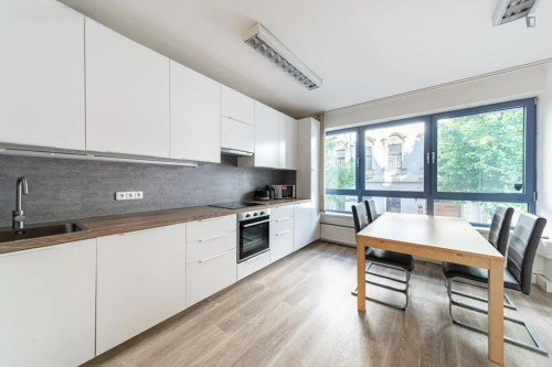 Big twin bedroom in the Vinohrady district
