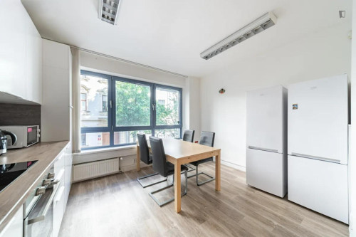 Big twin bedroom in the Vinohrady district