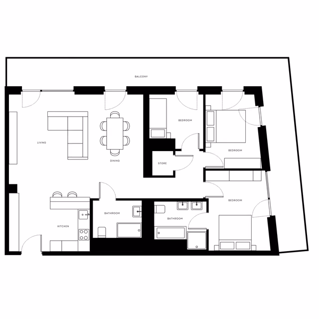 3 Bedroom Apartment - 1