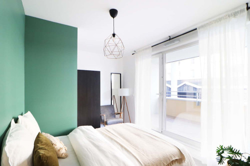 Rent this cosy 12 m² bedroom, with a private balcony, in a coliving apartment in Schiltigheim - ST76