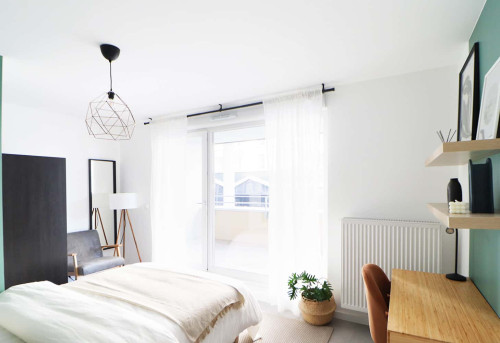 Rent this cosy 12 m² bedroom, with a private balcony, in a coliving apartment in Schiltigheim - ST76