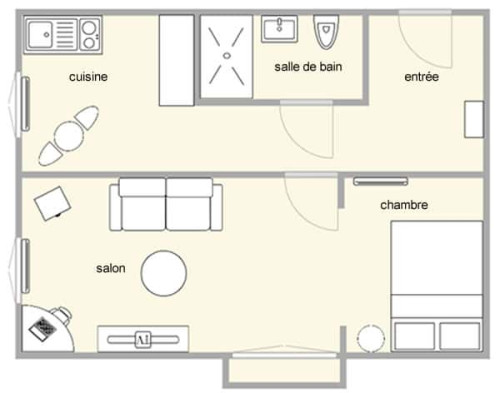 Location appartement meublé de 32m2 - 2 personnes - Quartier Brotteaux/Part Dieu - Gallery - 11