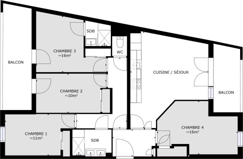 Room in Avenue Roger Salengro, Villeurbanne for 90 m² with 5 bedrooms - Gallery - 6