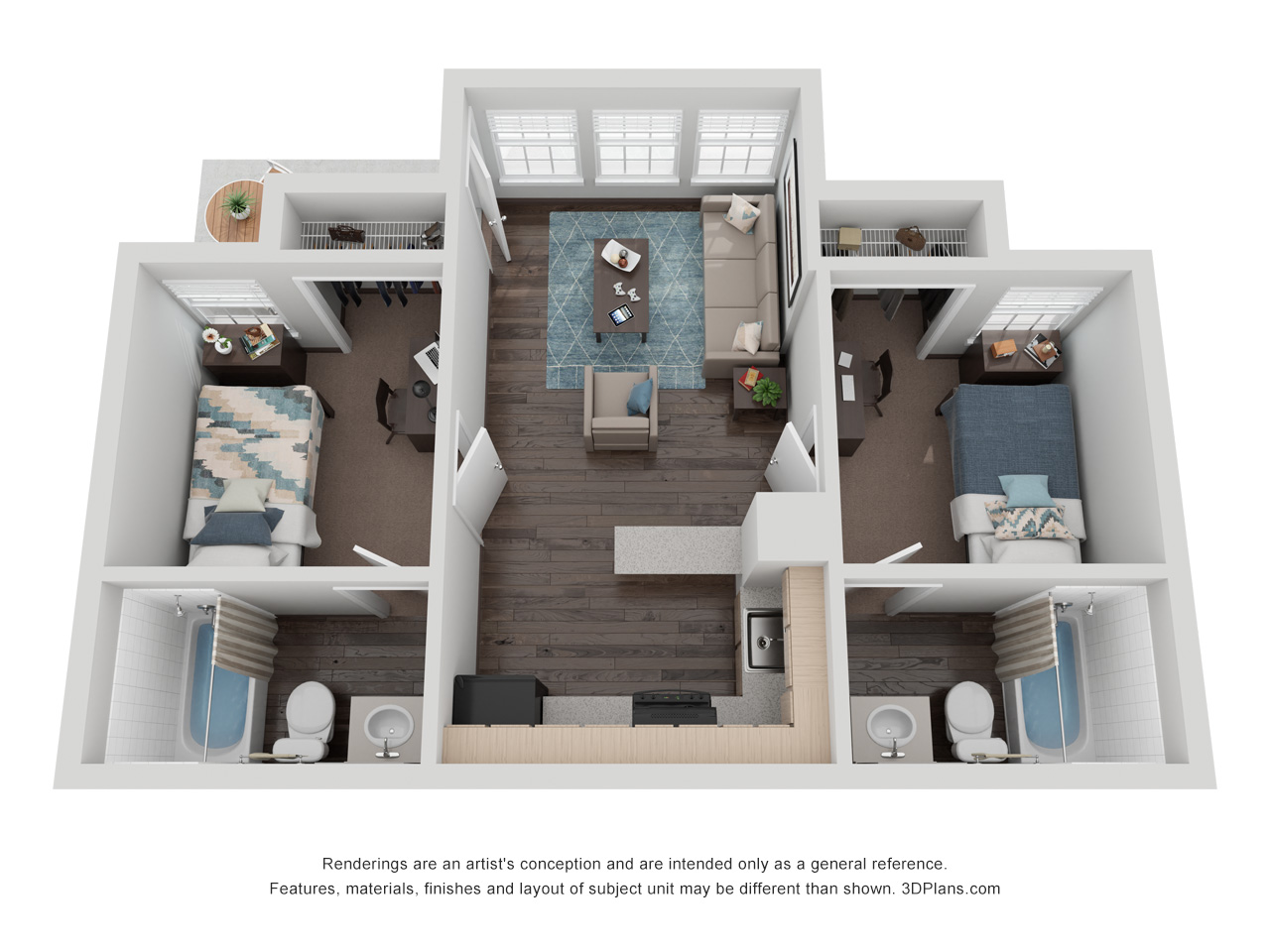 2 Bedroom - 2 Bath - University Meadows, UMSL Housing - Gallery - 2