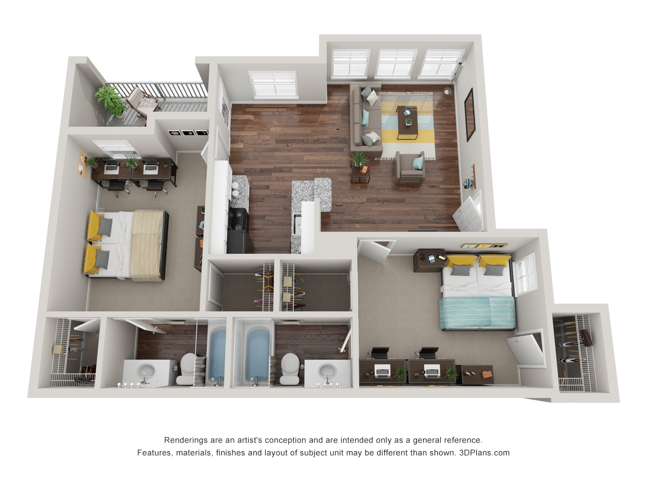  2 Bedroom - 2 Bath/Private Bedroom ( Furnished )  -  Cambridge Oaks, UH Housing  - Gallery -  2