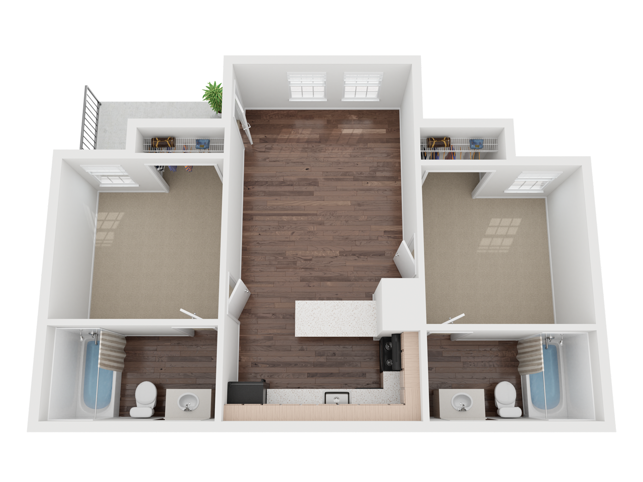  2 Bedroom - 2 Bath Unfurnished  -  Centennial Court, UTA Housing  - Gallery -  7